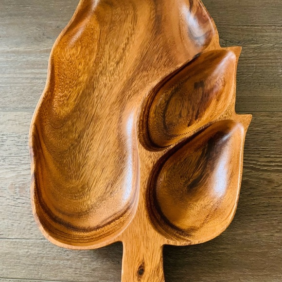 Wooden leaf shaped tray - Picture 7 of 7